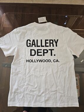Gallery Dept. White Logo Tee - HOLLYWOOD, CA.